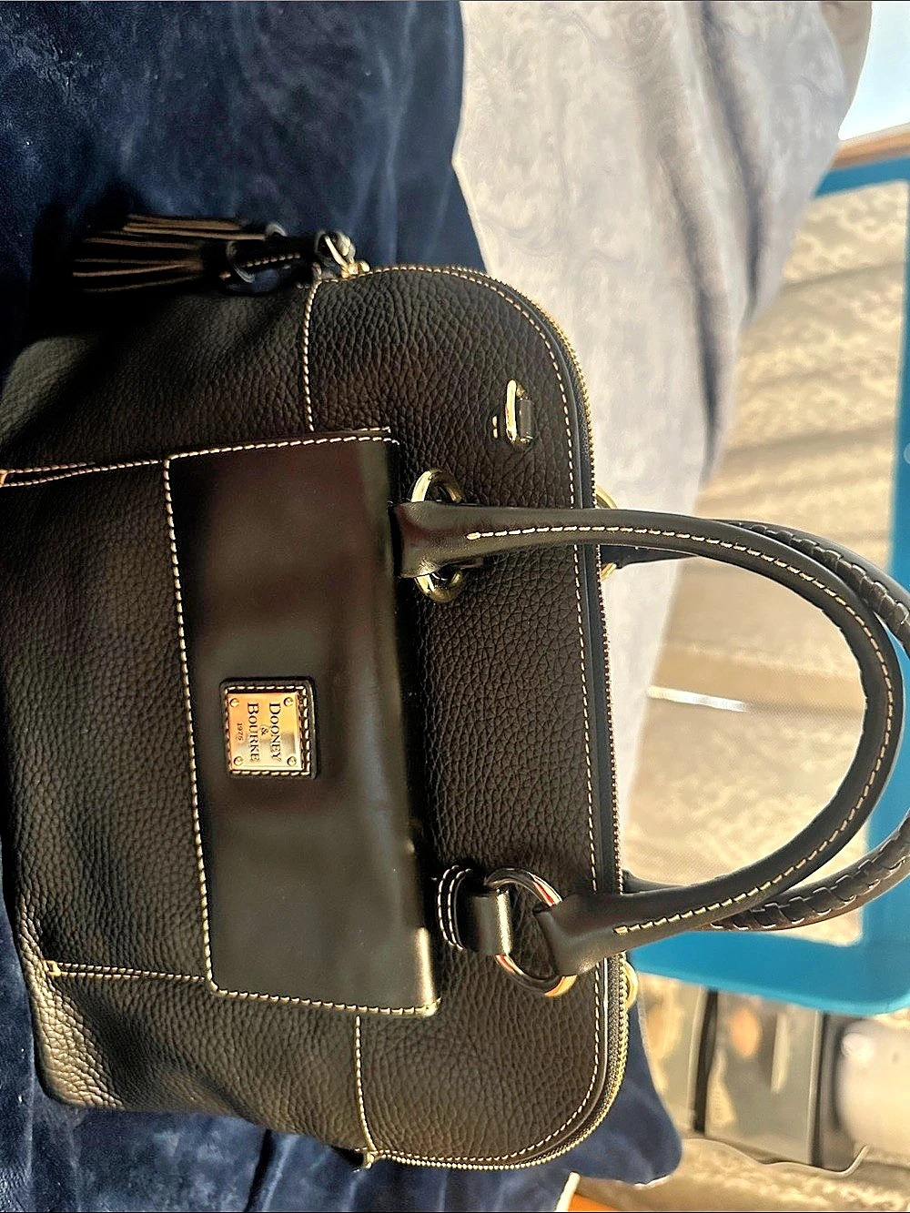 Dooney & Bourke Florentine Leather Satchel Black & Red